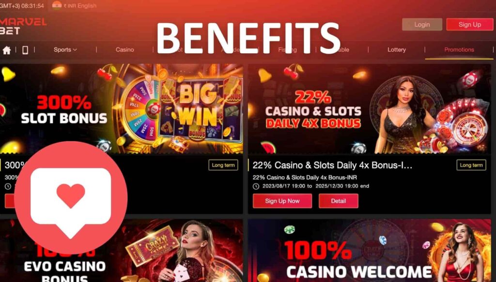 Marvelbet India online casino Bonuses Benefits