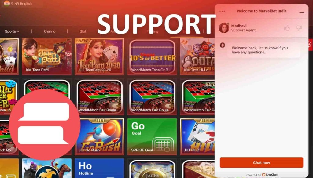 Marvelbet India online casino Customer Support overview