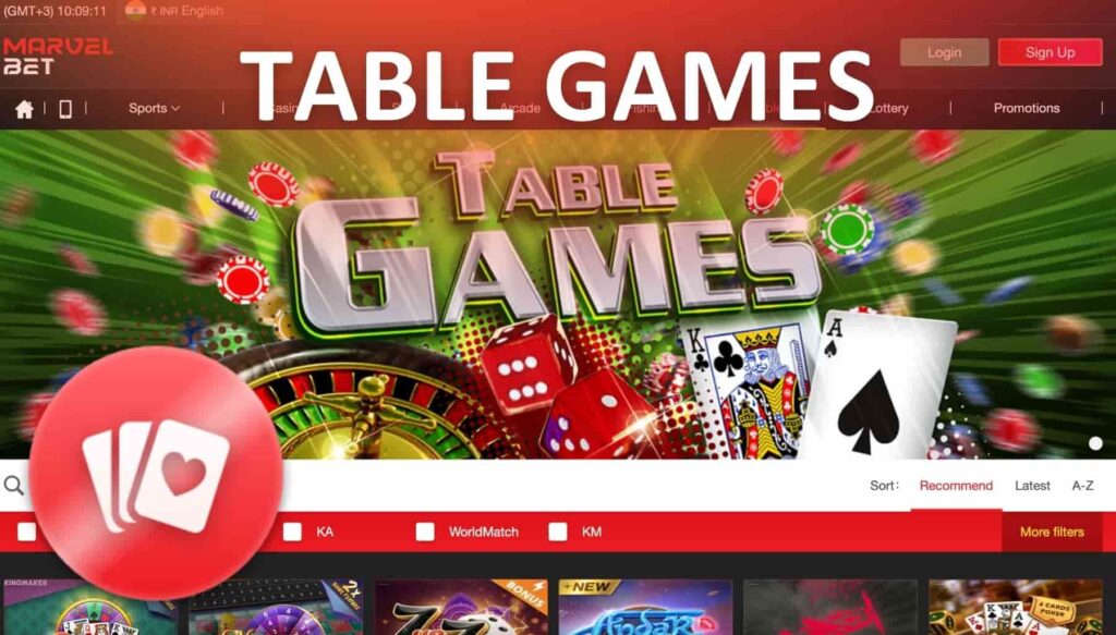 MarvelBet Indian online casino Table Games review