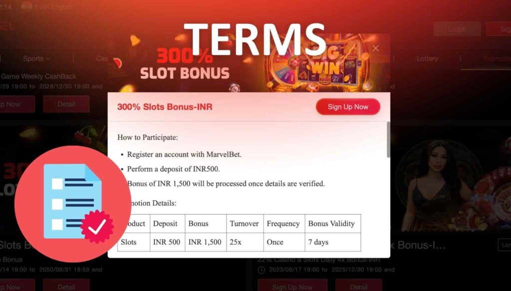 Marvelbet India bonus Terms and Conditions