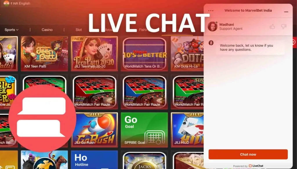 Marvelbet India live chat overview